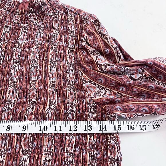 Marie Oliver Glennon Mock Neck Long Sleeve Top in Sedona Stripe Size Medium - Picture 11 of 13